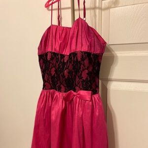 Pink & Black spaghetti strap Dress